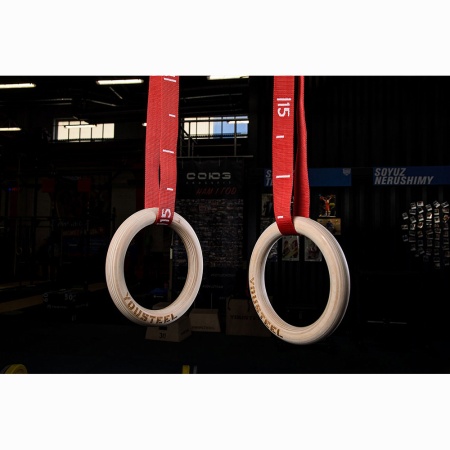 Купить Кольца гимнастические 32 мм красные стропы в Галиче 