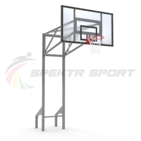Купить Стойка баскетбольная уличная усиленная со щитом из оргстекла, кольцом и сеткой SP D 413 в Галиче 