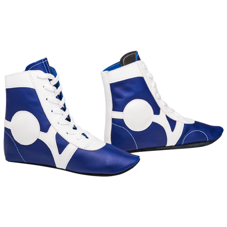 Купить Обувь для самбо SM-0102, кожа, синий Rusco в Галиче 