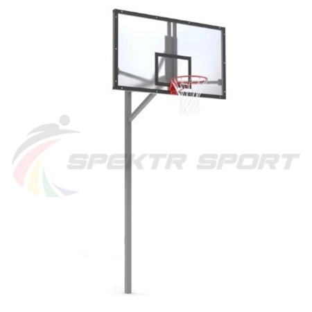 Купить Стойка баскетбольная уличная упрощенная со щитом из оргстекла, кольцом и сеткой SP D 412 в Галиче 