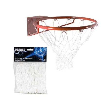 Купить Сетка баскетбольная Torres, нить 4 мм, белая в Галиче 