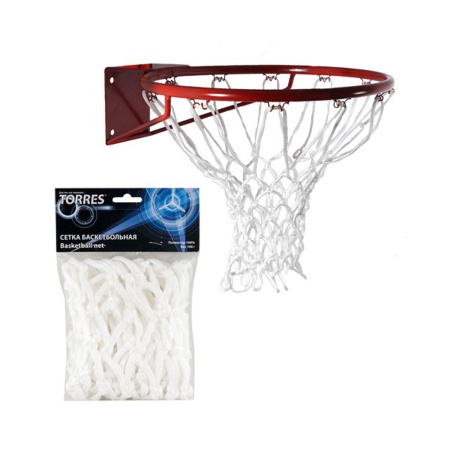 Купить Сетка баскетбольная Torres, нить 6 мм, белая в Галиче 