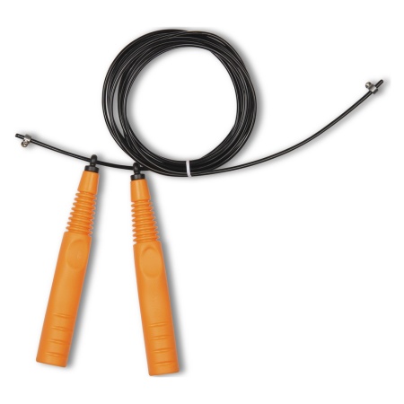 Купить Скакалка высокооборотная Кроссфит стальной шнур в оплетке 2.9 м чёрно-оранжевая в Галиче 